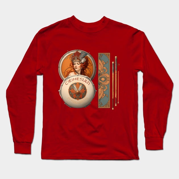 Drum Art Long Sleeve T-Shirt by Urban Gypsy Designs